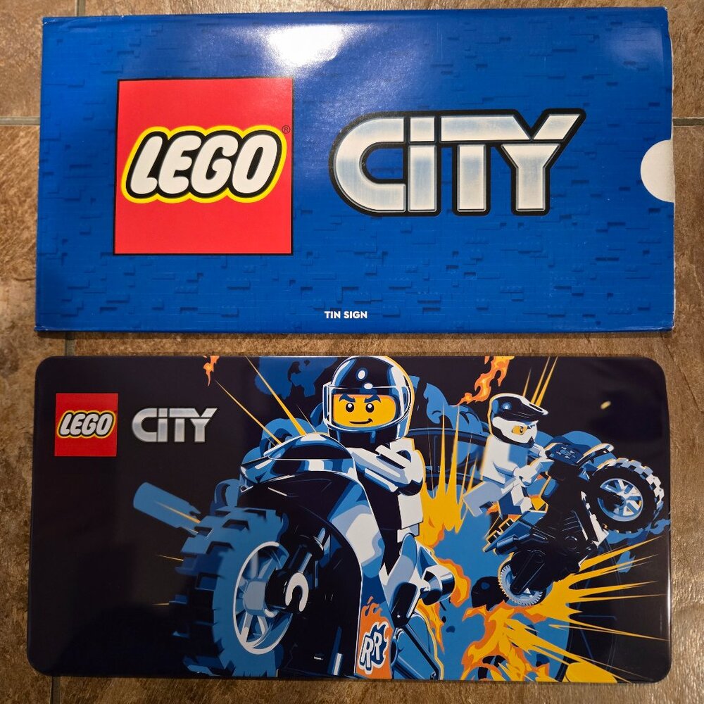LEGO VIP CITY Motorcycle Tin Sign - NEW - 5007156